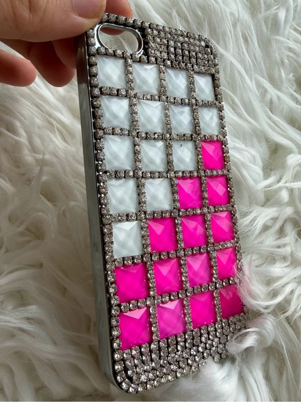 Bling iPhone 5/5s Case - Pink & White